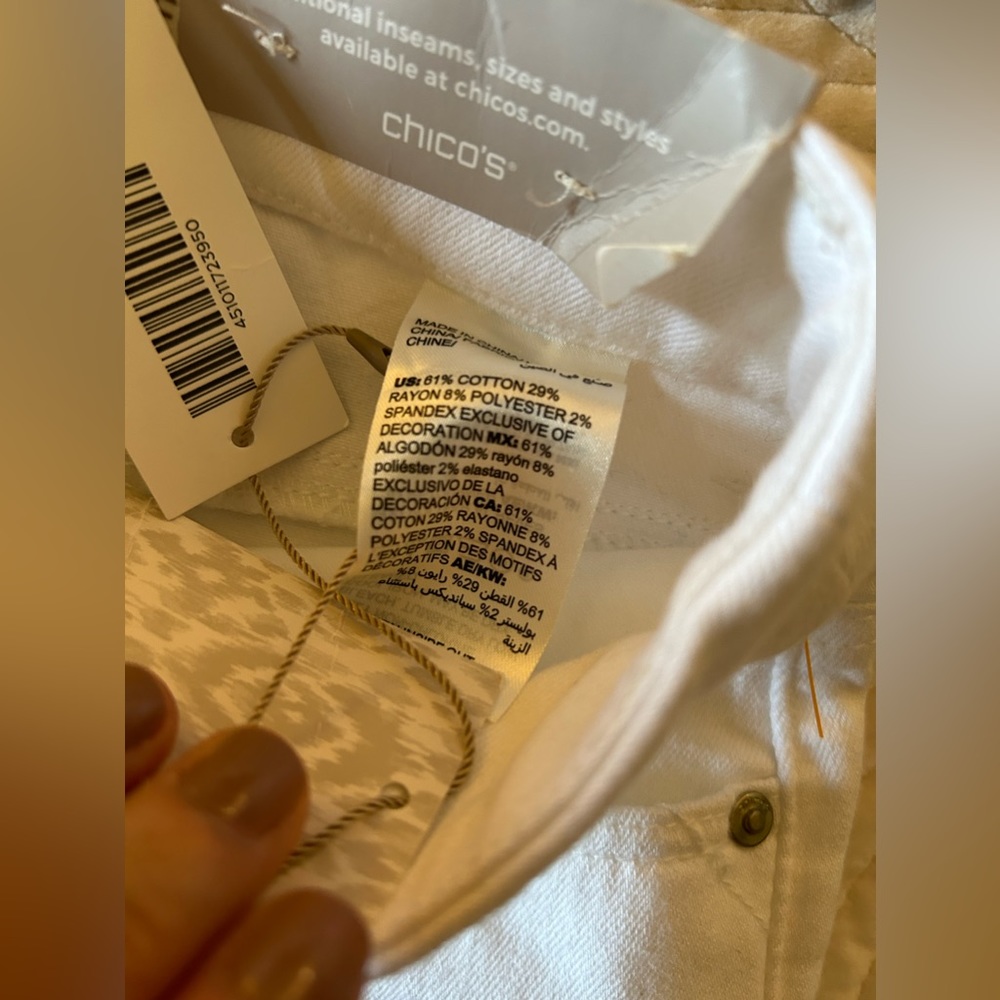 New with tags Chico's girlfriend white jean size 00 or 2-4 - Picture 8 of 9